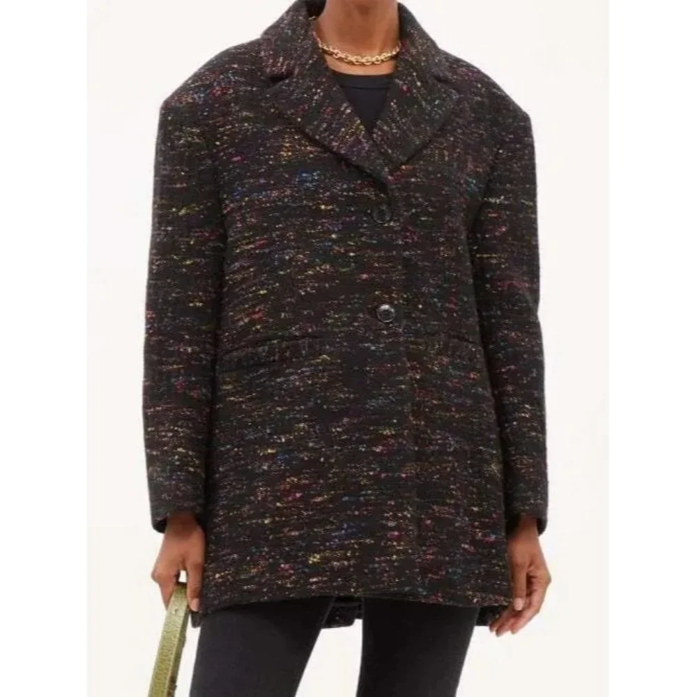 🆕 GANNI Oversized Jacket Wool Blend Small-Medium - Picture 4 of 13